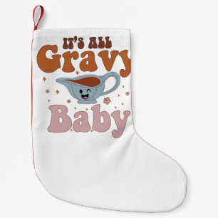 Het All Gravy Baby Retro Thanksgiving diner Kleine Kerstsok