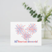 Het alle-Amerikaanse Briefkaart van het Vuurwerk (Staand voorkant)