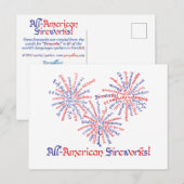 Het alle-Amerikaanse Briefkaart van het Vuurwerk (Voorkant / Achterkant)