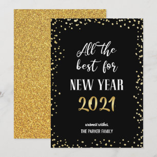 Het allerbeste voor het NIEUWE JAAR 2021 Festief Feestdagenkaart