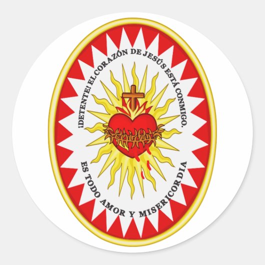 Het Allerheiligst Hart van Jezus Ronde Sticker (Voorkant)