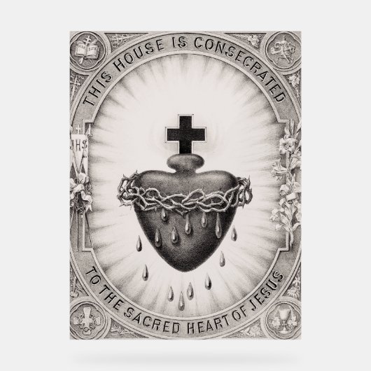Het Allerheiligst Hart van Jezus Symbool van de go Acryl Bord (Voorkant)