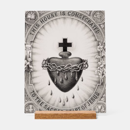 Het Allerheiligst Hart van Jezus Symbool van de Go Acryl Bord (Voorkant)