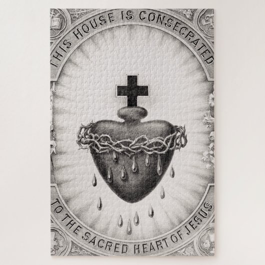 Het Allerheiligst Hart van Jezus Symbool van de go Legpuzzel (Verticaal)