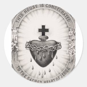 Het Allerheiligst Hart van Jezus Symbool van de Go Ronde Sticker