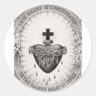 Het Allerheiligst Hart van Jezus Symbool van de go Ronde Sticker