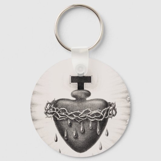Het Allerheiligst Hart van Jezus Symbool van de go Sleutelhanger (Voorkant)