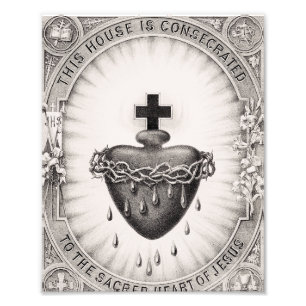 Het Allerheiligst Hart van Jezus Symbool van Godde Foto Afdruk