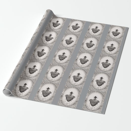 Het Allerheiligst Hart van Jezus Symbool van het G Cadeaupapier (Uitgerold)