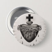 Het Allerheiligst Hart van Jezus Symbool van het G Ronde Button 7,6 Cm (Voorkant /achterkant)