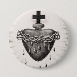 Het Allerheiligst Hart van Jezus Symbool van het G Ronde Button 7,6 Cm