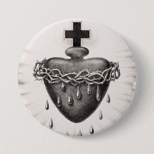 Het Allerheiligst Hart van Jezus Symbool van het G Ronde Button 7,6 Cm (Voorkant)