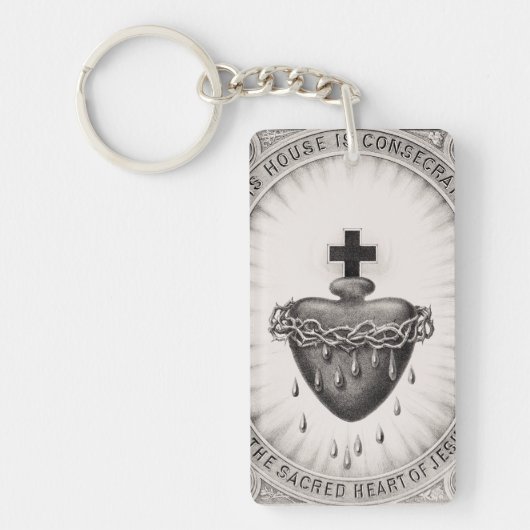 Het Allerheiligst Hart van Jezus Symbool van het G Sleutelhanger (Voorkant)