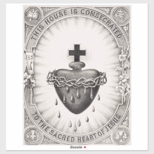 Het Allerheiligst Hart van Jezus Symbool van het G Sticker (Vel)