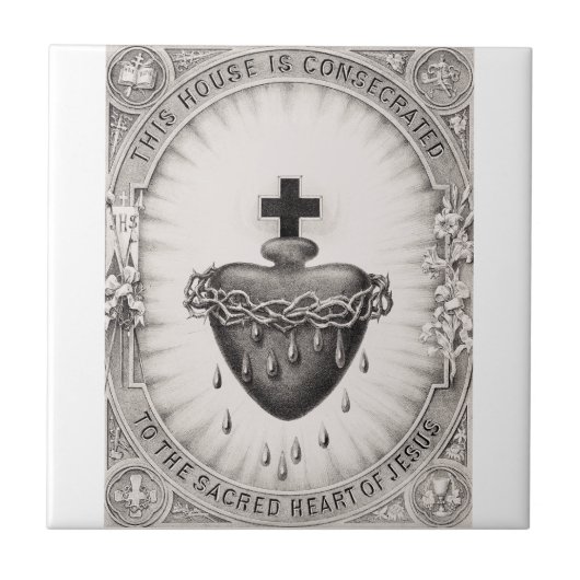Het Allerheiligst Hart van Jezus Symbool van het G Tegeltje (Voorkant)