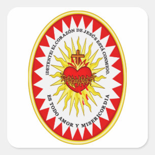 Het Allerheiligst Hart van Jezus Vierkante Sticker