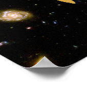 Het alles-in-de-ogen-van-leverzang in goud poster (Hoek)