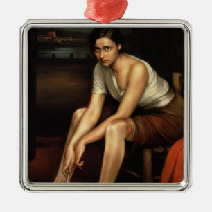 Het Alluring Young Girl Metalen Ornament