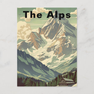 Het Alpenhuis Reis Skiën Berg Lodge Briefkaart