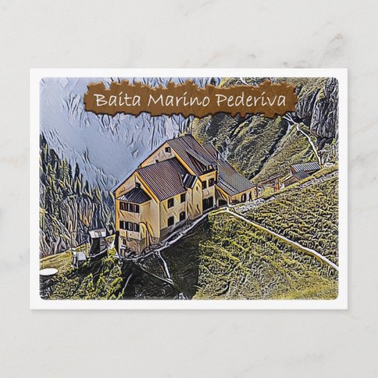 Het - alpenhut Bergamo al Principe - Dolomiti - Briefkaart (Voorkant)