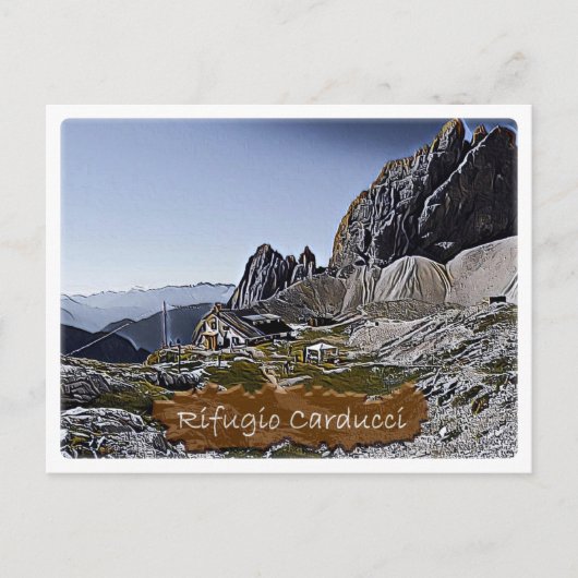 Het - alpenhut Rifugio Giosue Carduci Dolomiti - Briefkaart (Voorkant)