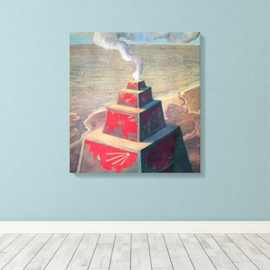 Het altaar | Mikalojus Ciurlionis | Canvas Afdruk (Insitu (Houten vloer))