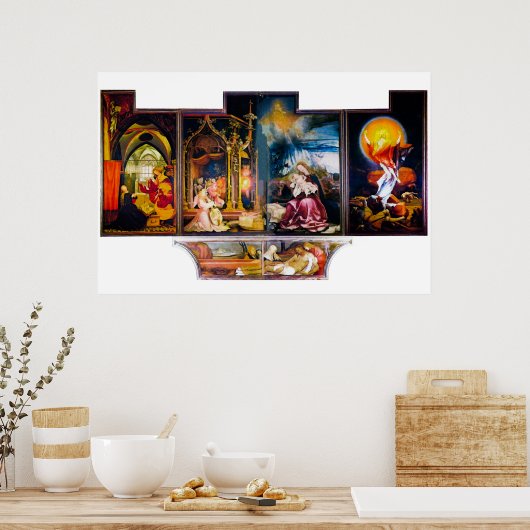Het altaar van Mathis Gothart Grünewald Poster (Keuken)