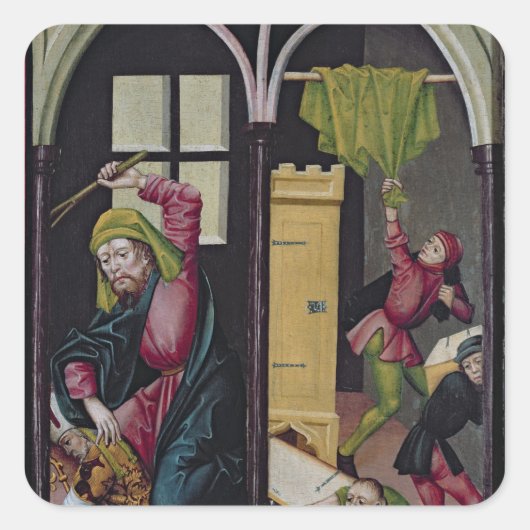 Het Altarstuk van St. Nicholas Vierkante Sticker (Voorkant)