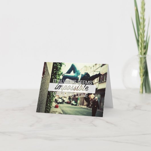 Het altijd schijnt Impossble - Motivatie Citaat Kaart (Voorkant)