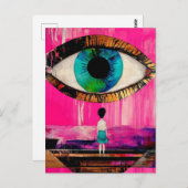 Het alwetende oog surrealistisch briefkaart (Voorkant / Achterkant)