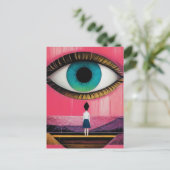 Het alwetende oog surrealistisch briefkaart (Staand voorkant)