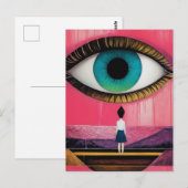 Het alwetende oog surrealistisch briefkaart (Voorkant / Achterkant)