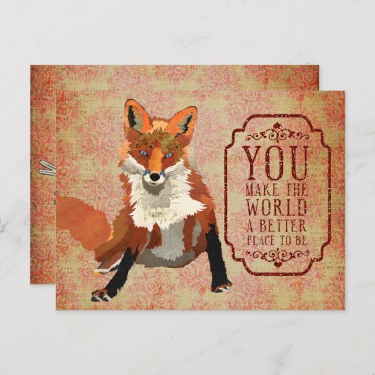 Het amber Briefkaart van de Valentijnsdag van de (Voorkant / Achterkant)