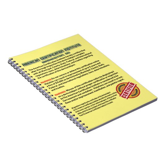 Het American Certification Institute Notitieboek (Rechterzijde)