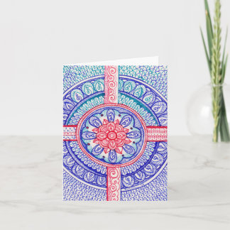 Het americana Damast Indische Mandala van Kleuren Bedankkaart