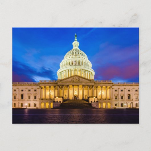 Het Amerikaanse Capitol op blauw uur Briefkaart (Voorkant)