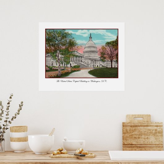 Het Amerikaanse Capitol Vintage Poster (Keuken)
