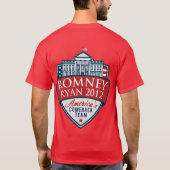 Het Amerikaanse Comeback Team Mitt Romney en Paul  T-shirt (Achterkant)