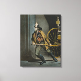 Het Amerikaanse Fireman: Altijd klaar Canvas Afdruk