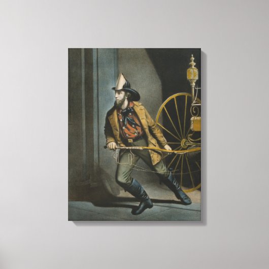 Het Amerikaanse Fireman: Altijd klaar Canvas Afdruk (Voorkant)