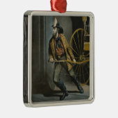 Het Amerikaanse Fireman: Altijd klaar Metalen Ornament (Rechts)