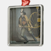 Het Amerikaanse Fireman: Altijd klaar Metalen Ornament (Links)