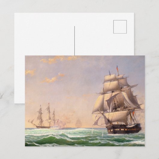 Het Amerikaanse fregat door Fitz Henry Lane Feestdagenkaart (Voorkant / Achterkant)