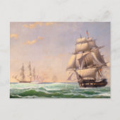 Het Amerikaanse fregat door Fitz Henry Lane Feestdagenkaart (Voorkant)