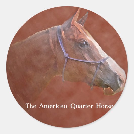 Het Amerikaanse kwartpaard Ronde Sticker (Voorkant)