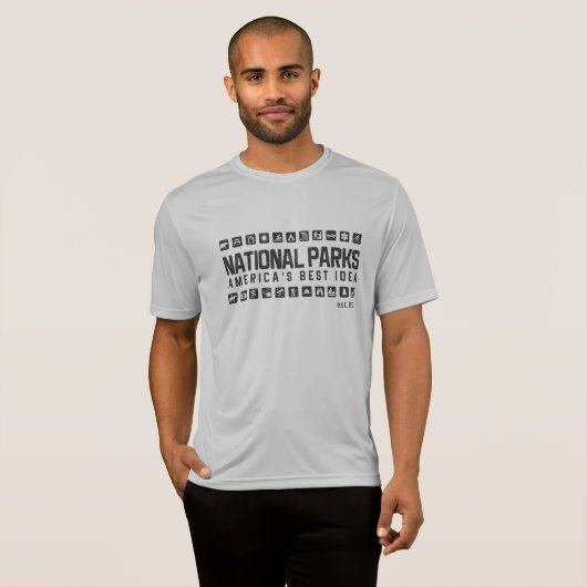Het Amerikaanse National Parks actief shirt (Voorkant volledig)