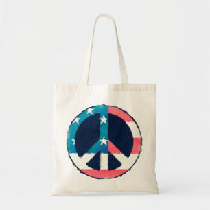 Het Amerikaanse Teken van de Vrede grunge Tote Bag