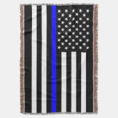 Het Amerikaanse Thin Blue Line Symbool Deken (Voorkant Verticaal)
