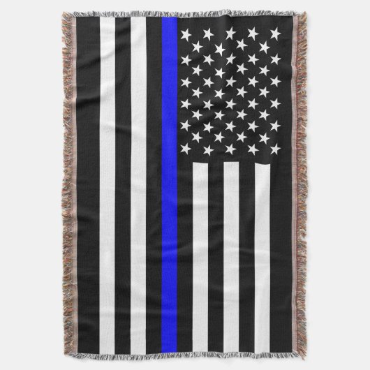 Het Amerikaanse Thin Blue Line Symbool Deken (Voorkant Verticaal)