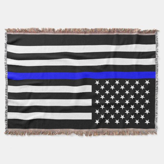 Het Amerikaanse Thin Blue Line Symbool Deken (Voorkant)